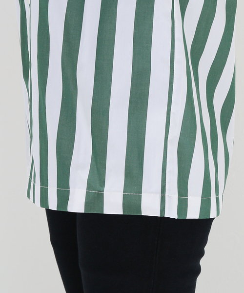 SLEEPY JONES(スリーピージョーンズ)の「【Sleepy Jones/スリーピージョーンズ】MARTIN CAMP SHIRT TENT STRI:シャツ(シャツ/ブラウス・レディース・グリーン・MEDIUM)」の12枚目の写真