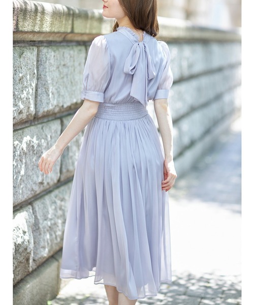 MUVEIL ドット ボウタイ リボン　シアーワンピース セット tocco closet（トッコ クローゼット）の「前後2WAYウエスト