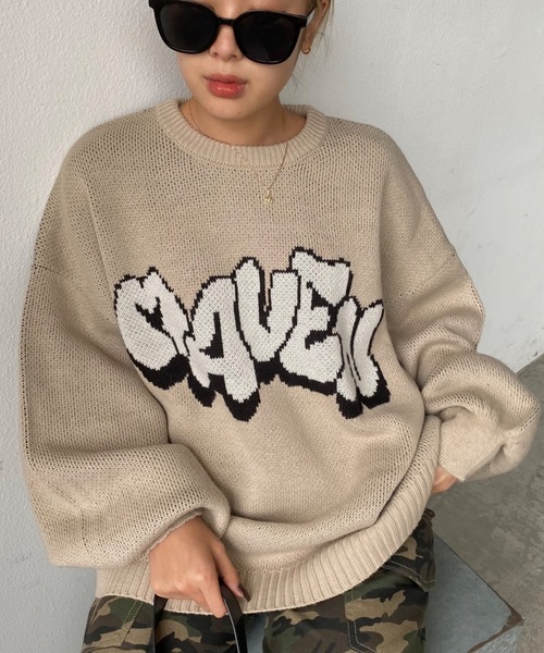 SHAGGIE（シャギー）の「袖ボリュームMAVENバルキープルオーバーニット（ニット/セーター・レディース・ブラック/ベージュ/ブラウン・FREE）」の3枚目の写真