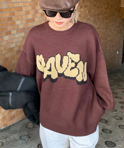 SHAGGIE（シャギー）の「袖ボリュームMAVENバルキープルオーバーニット（ニット/セーター・レディース・ブラック/ベージュ/ブラウン・FREE）」の2枚目の写真