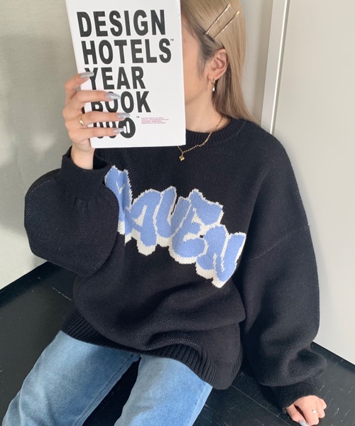 SHAGGIE（シャギー）の「ゼブラ柄オフタートルニットTOPS（ニット