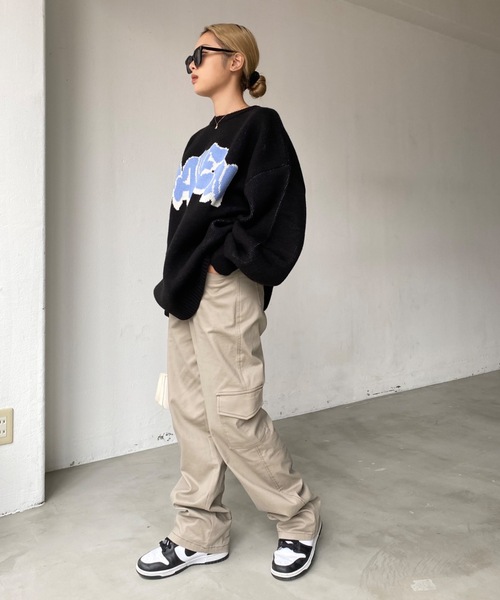 SHAGGIE（シャギー）の「袖ボリュームMAVENバルキープルオーバーニット（ニット/セーター・レディース・ブラック/ベージュ/ブラウン・FREE）」の6枚目の写真