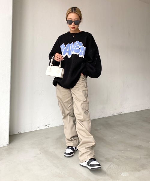 SHAGGIE（シャギー）の「袖ボリュームMAVENバルキープルオーバーニット（ニット/セーター・レディース・ブラック/ベージュ/ブラウン・FREE）」の5枚目の写真