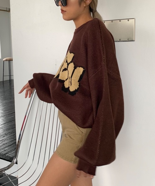 SHAGGIE（シャギー）の「袖ボリュームMAVENバルキープルオーバーニット（ニット/セーター・レディース・ブラック/ベージュ/ブラウン・FREE）」の21枚目の写真