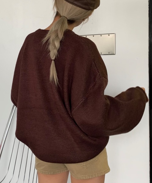 SHAGGIE（シャギー）の「袖ボリュームMAVENバルキープルオーバーニット（ニット/セーター・レディース・ブラック/ベージュ/ブラウン・FREE）」の22枚目の写真