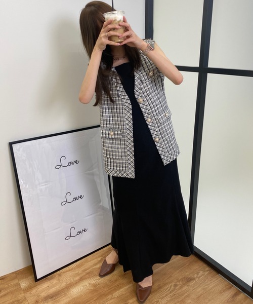 INGNI(イング)の「ツイードジレ(その他アウター・レディース・オフホワイト/ホワイト×ブラック・M)」の13枚目の写真