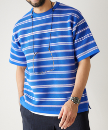 【半袖ニット+カットソーの2点セット】リサイクルニット ボーダーTシャツ