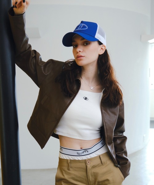 WHO'S WHO gallery(フーズフーギャラリー)の「フェイクレザーミニマルジャケット(ブルゾン・レディース・ブラック/ブラウン/アイボリー・FREE)」の9枚目の写真