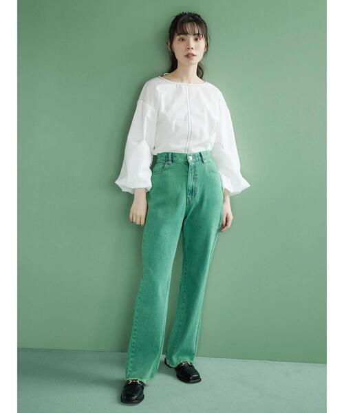 Green　Parks（グリーンパークス）の「・ELENCARE DUE バルーンスリーブブラウス（シャツ/ブラウス・レディース・ブラック/オフホワイト/オレンジ・FREE）」の8枚目の写真