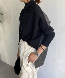 DouDou | バイカラーポンチョニット(ニット/セーター)