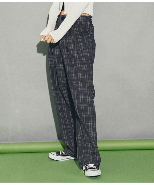 ANAP（アナップ）の「チェックタックパンツ（その他パンツ・レディース・ブラック/グレー・FREE）」の3枚目の写真