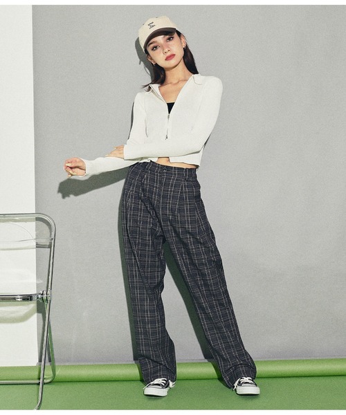 ANAP（アナップ）の「チェックタックパンツ（その他パンツ・レディース・ブラック/グレー・FREE）」の7枚目の写真