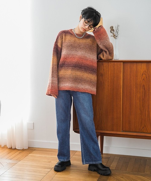 RAGEBLUE(レイジブルー)の「バックスリット/デニムパンツ(デニムパンツ・レディース・ブラック/ブルー・FREE)」の4枚目の写真