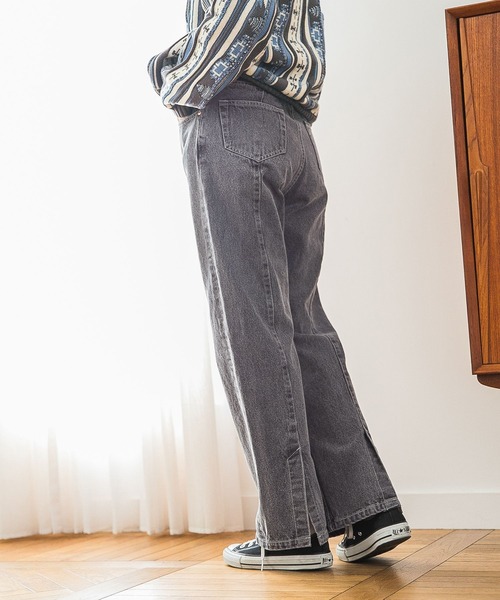 RAGEBLUE(レイジブルー)の「バックスリット/デニムパンツ(デニムパンツ・レディース・ブラック/ブルー・FREE)」の6枚目の写真