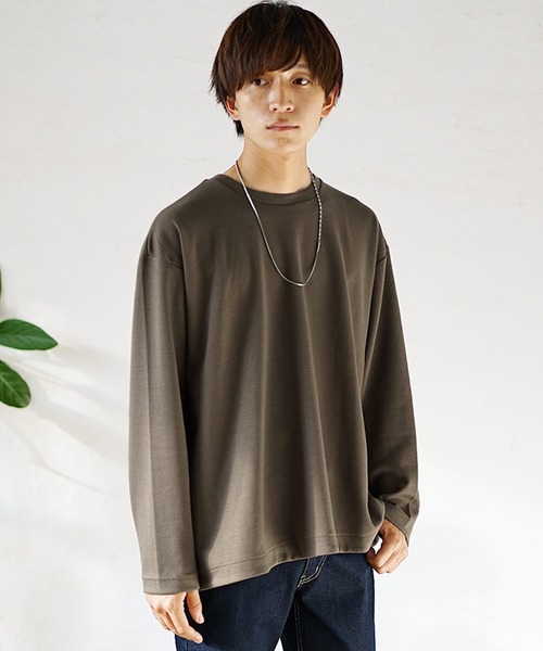 MinoriTY】Aラインテントライクカットソー 長袖ロンT メンズ 無地 秋服