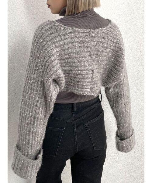 EMODA(エモダ)の「ドッキングスリーブボレロニット(ニット/セーター・レディース・アイボリー/グレー/ブラック・FREE)」の11枚目の写真