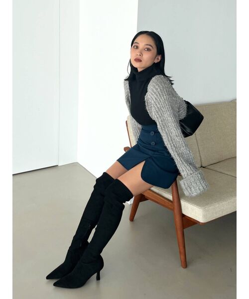 EMODA(エモダ)の「ドッキングスリーブボレロニット(ニット/セーター・レディース・アイボリー/グレー/ブラック・FREE)」の6枚目の写真