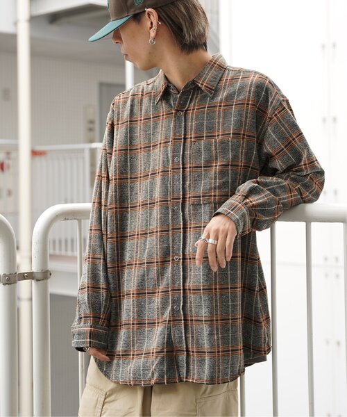 VENCEEXCHANGE（ヴァンスエクスチェンジ）の「モールツイードチェックシャツ（シャツ/ブラウス・メンズ・ブルー/グリーン/ブラック・L/M）」の17枚目の写真