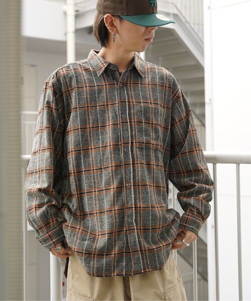 VENCEEXCHANGE（ヴァンスエクスチェンジ）の「モールツイードチェックシャツ（シャツ/ブラウス・メンズ・ブルー/グリーン/ブラック・L/M）」の16枚目の写真