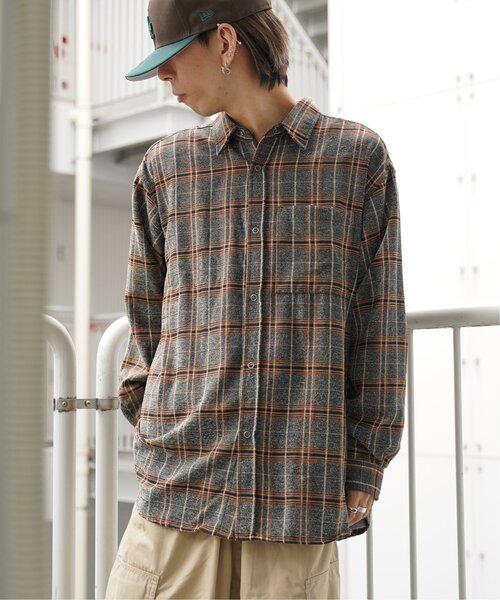 VENCEEXCHANGE（ヴァンスエクスチェンジ）の「モールツイードチェックシャツ（シャツ/ブラウス・メンズ・ブルー/グリーン/ブラック・L/M）」の14枚目の写真