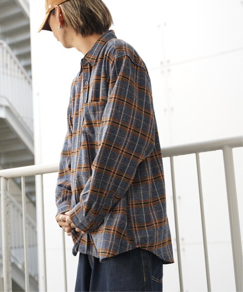 VENCEEXCHANGE（ヴァンスエクスチェンジ）の「モールツイードチェックシャツ（シャツ/ブラウス・メンズ・ブルー/グリーン/ブラック・L/M）」の7枚目の写真