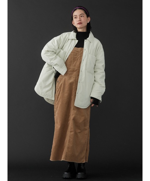 AMERICAN HOLIC(アメリカンホリック)の「あったかWポケット中綿ジャケット(ナイロンジャケット・レディース・アイボリー・M/L)」の3枚目の写真