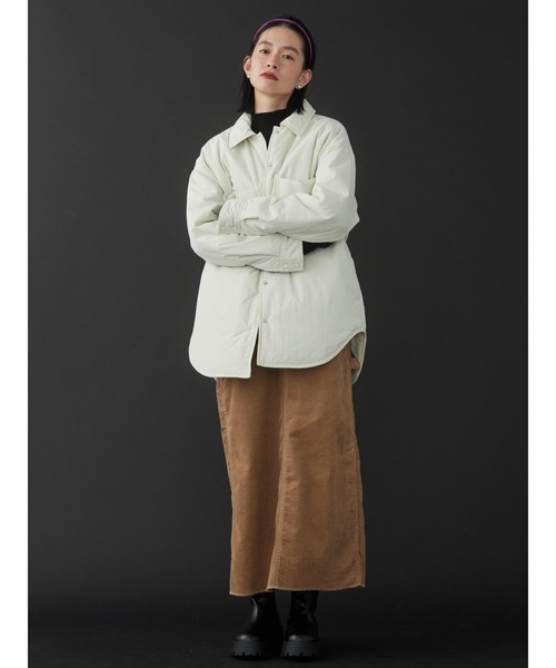 AMERICAN HOLIC(アメリカンホリック)の「あったかWポケット中綿ジャケット(ナイロンジャケット・レディース・アイボリー・M/L)」の4枚目の写真