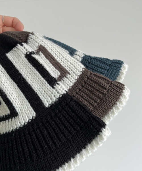 wee9s（ウィークス）の「RAMEN HAT / ラーメンニットバケットハット（ハット・レディース・チャコール/ブルー/ブラック・FREE）」の5枚目の写真