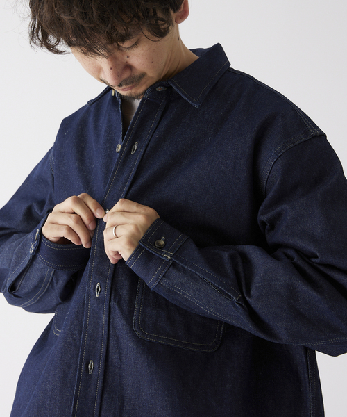 JOURNAL STANDARD relume(ジャーナルスタンダード レリューム)の「RSW デニム CPO シャツ(シャツ/ブラウス・メンズ・ネイビー/ブルー・MEDIUM/LARGE)」の8枚目の写真
