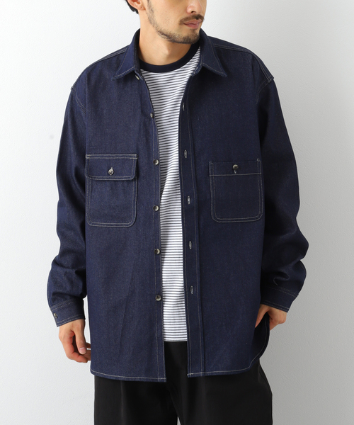 JOURNAL STANDARD relume(ジャーナルスタンダード レリューム)の「RSW デニム CPO シャツ(シャツ/ブラウス・メンズ・ネイビー/ブルー・MEDIUM/LARGE)」の13枚目の写真