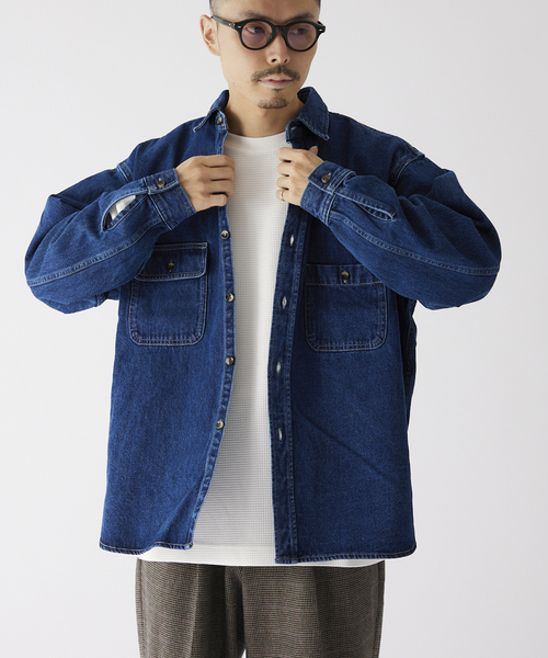 JOURNAL STANDARD relume(ジャーナルスタンダード レリューム)の「RSW デニム CPO シャツ(シャツ/ブラウス・メンズ・ネイビー/ブルー・MEDIUM/LARGE)」の16枚目の写真