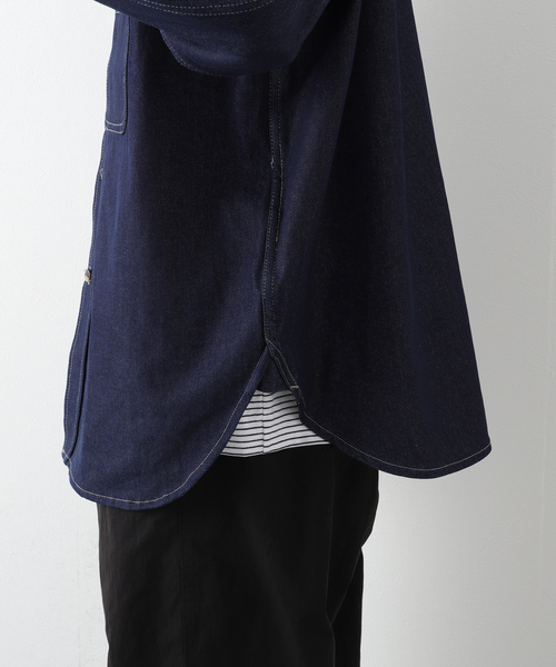 JOURNAL STANDARD relume(ジャーナルスタンダード レリューム)の「RSW デニム CPO シャツ(シャツ/ブラウス・メンズ・ネイビー/ブルー・MEDIUM/LARGE)」の3枚目の写真