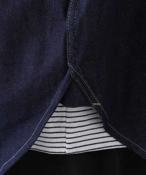 JOURNAL STANDARD relume(ジャーナルスタンダード レリューム)の「RSW デニム CPO シャツ(シャツ/ブラウス・メンズ・ネイビー/ブルー・MEDIUM/LARGE)」の4枚目の写真
