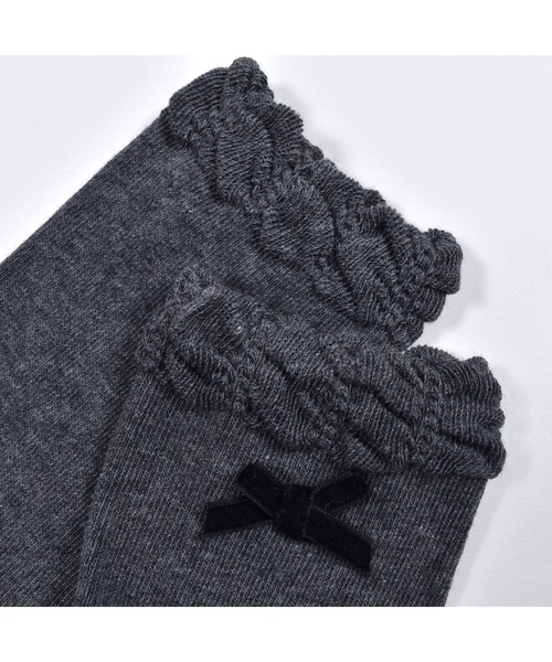 BeBe（ベベ）の「BeBe/ケーブル編みレギンスセット(80~140cm)（レギンス/スパッツ・キッズ・グレー/パープル・X-SMALL/SMALL/MEDIUM/LARGE）」の6枚目の写真