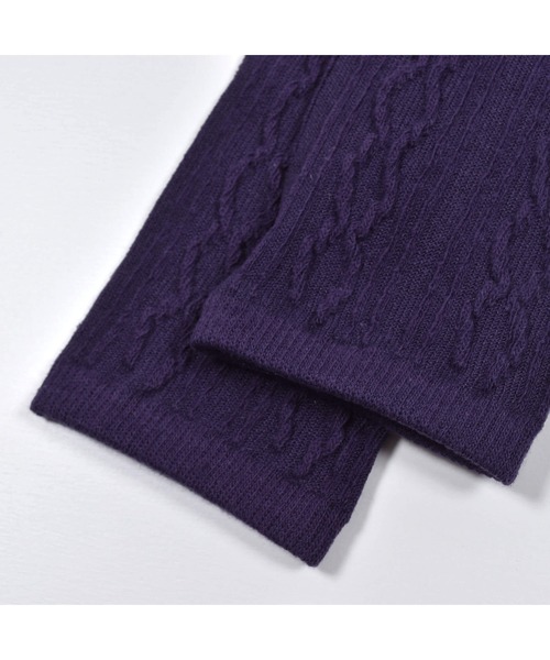 BeBe（ベベ）の「BeBe/ケーブル編みレギンスセット(80~140cm)（レギンス/スパッツ・キッズ・グレー/パープル・X-SMALL/SMALL/MEDIUM/LARGE）」の7枚目の写真