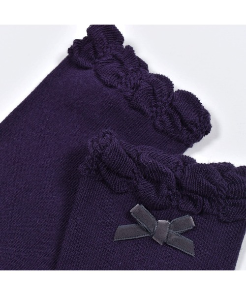 BeBe（ベベ）の「BeBe/ケーブル編みレギンスセット(80~140cm)（レギンス/スパッツ・キッズ・グレー/パープル・X-SMALL/SMALL/MEDIUM/LARGE）」の8枚目の写真