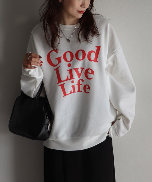 Rocky Monroe（ロッキーモンロー）の「オーバーサイズ 裏起毛クルーネックプリントスウェットトレーナー（スウェット・メンズ・ネイビー/ホワイト/グリーン/ブラック/アッシュ/グレー・L/XL/M）」の2枚目の写真