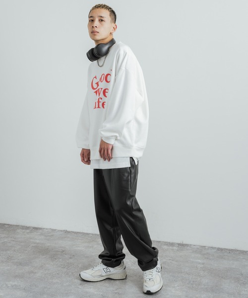 Rocky Monroe（ロッキーモンロー）の「オーバーサイズ 裏起毛クルーネックプリントスウェットトレーナー（スウェット・メンズ・ネイビー/ホワイト/グリーン/ブラック/アッシュ/グレー・L/XL/M）」の8枚目の写真
