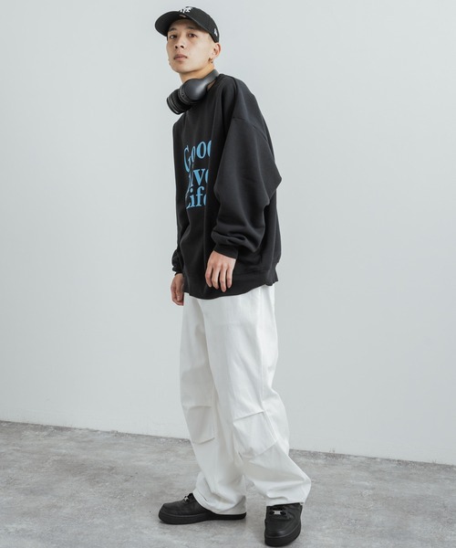 Rocky Monroe（ロッキーモンロー）の「オーバーサイズ 裏起毛クルーネックプリントスウェットトレーナー（スウェット・メンズ・ネイビー/ホワイト/グリーン/ブラック/アッシュ/グレー・L/XL/M）」の10枚目の写真