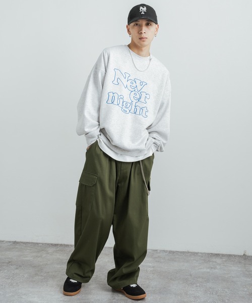 Rocky Monroe（ロッキーモンロー）の「オーバーサイズ 裏起毛クルーネックプリントスウェットトレーナー（スウェット・メンズ・ネイビー/ホワイト/グリーン/ブラック/アッシュ/グレー・L/XL/M）」の15枚目の写真