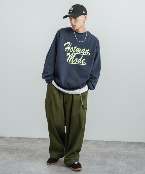 Rocky Monroe（ロッキーモンロー）の「オーバーサイズ 裏起毛クルーネックプリントスウェットトレーナー（スウェット・メンズ・ネイビー/ホワイト/グリーン/ブラック/アッシュ/グレー・L/XL/M）」の21枚目の写真
