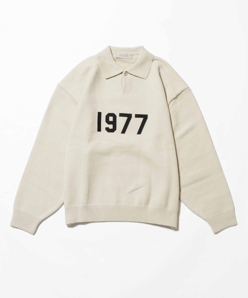 FOG ESSENTIALS(エフオージーエッセンシャルズ)の「FOG ESSENTIALS/エッセンシャルズ 1977 KNIT LOGO LS POLO ニットポロ ジャガード(ポロシャツ・メンズ・ホワイト/ブラック・S/M/L/XL)」の22枚目の写真