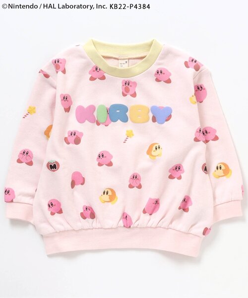 apres les cours（アプレレクール）の「カービィ 4色4柄トレーナー（スウェット・キッズ・ベビーピンク/サックスブルー/イエロー/オフホワイト・80/90/100/110/120/130）」の4枚目の写真