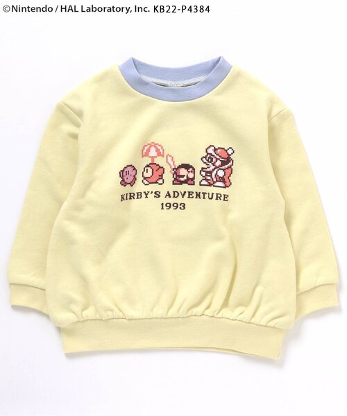 apres les cours（アプレレクール）の「カービィ 4色4柄トレーナー（スウェット・キッズ・ベビーピンク/サックスブルー/イエロー/オフホワイト・80/90/100/110/120/130）」の3枚目の写真