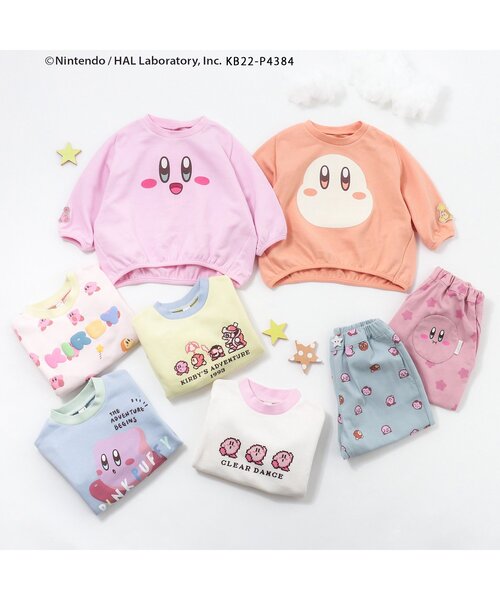 apres les cours（アプレレクール）の「カービィ 4色4柄トレーナー（スウェット・キッズ・ベビーピンク/サックスブルー/イエロー/オフホワイト・80/90/100/110/120/130）」の7枚目の写真