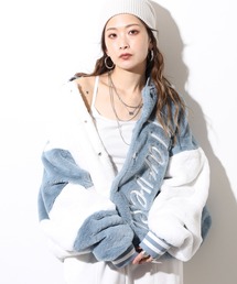 RE730（アールイーセブンサーティー）の「RE730 エコファー配色バーシティージャケット ビッグスタジャン（ブルゾン）」