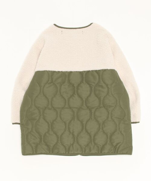 ODORATA（オドラタ）の「タフタ×ボア切り替えM65ショートコート（ブルゾン・レディース・オリーブ/ライトベージュ・FREE）」の13枚目の写真