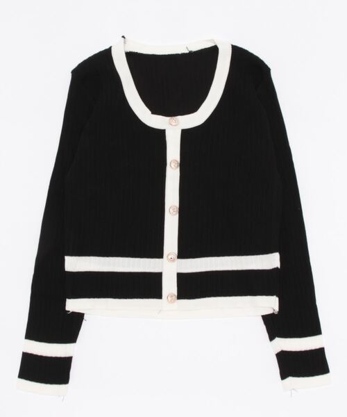 Burner（バーナー）の「【OKUOKU　0909】バイカラーニットカーディガン　oku-tops-684469396914-1693（カーディガン/ボレロ・レディース・A/B/C・FREE）」の7枚目の写真
