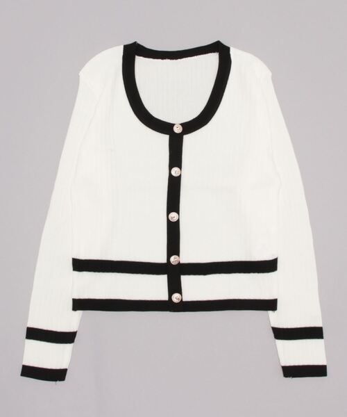 Burner（バーナー）の「【OKUOKU　0909】バイカラーニットカーディガン　oku-tops-684469396914-1693（カーディガン/ボレロ・レディース・A/B/C・FREE）」の9枚目の写真