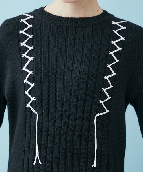 INella（イネラ）の「【INella/イネラ】ネックウォーマーニットワンピース（ワンピース・レディース・ブルー/ブラック・FREE）」の11枚目の写真